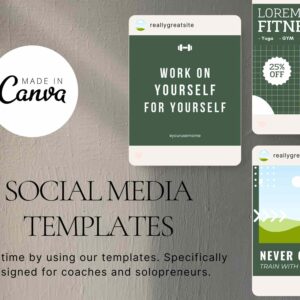 60 Fitness Social Media Canva Templates