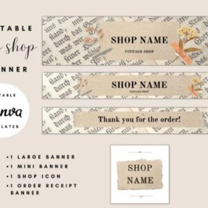 Antique Etsy Shop Banner Templates