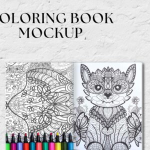 Coloring Book Pages Mockup for Canva