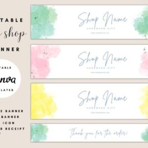 Watercolor Etsy Shop Banner