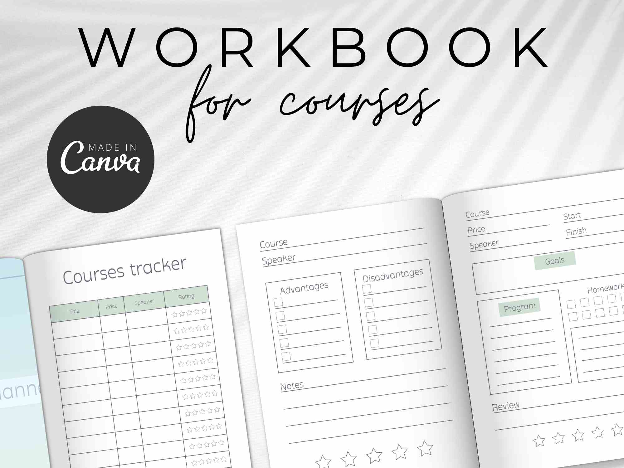 Editable Course Planner Canva Template