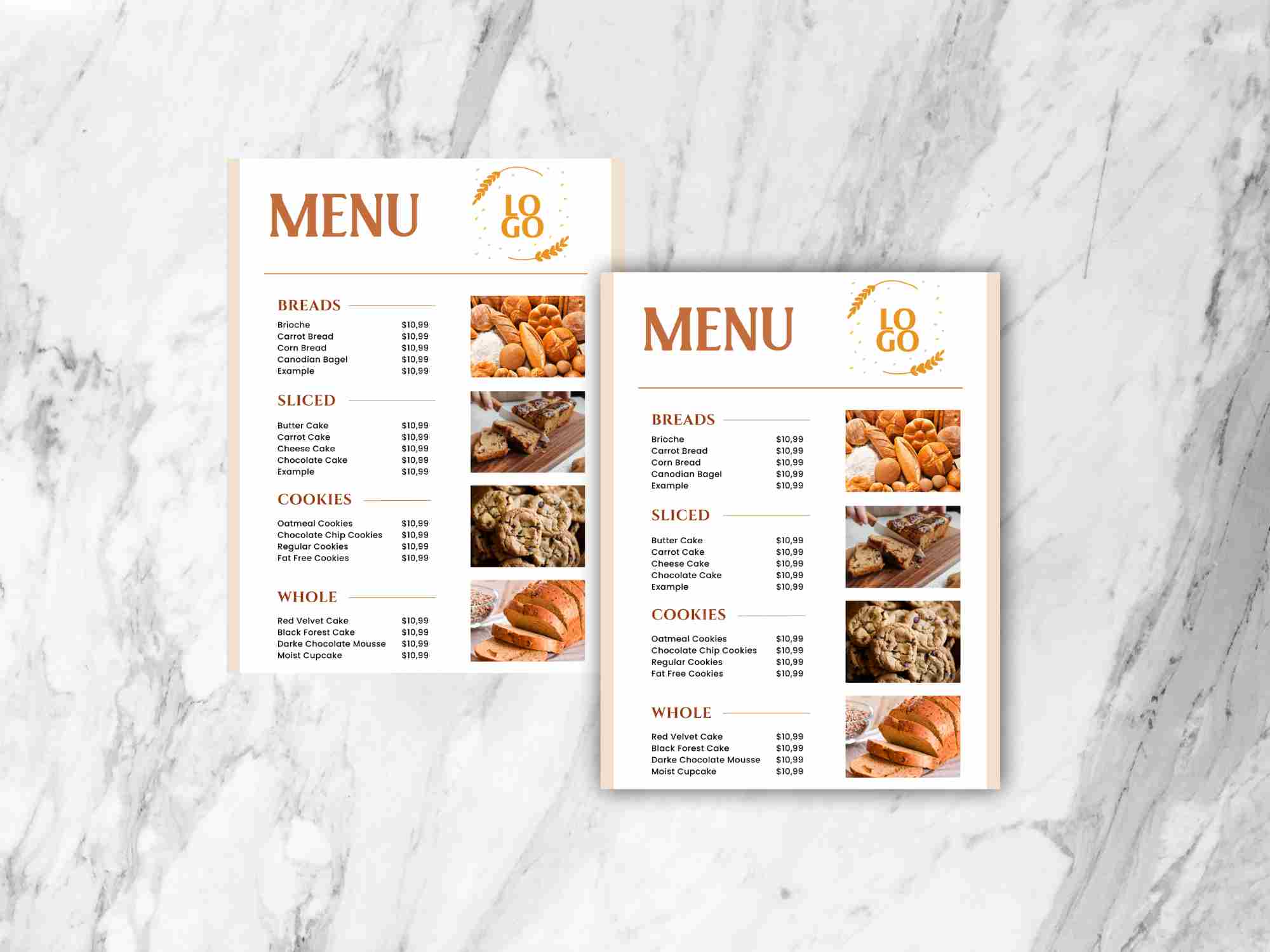 Simple & Clean Editable Menu Template